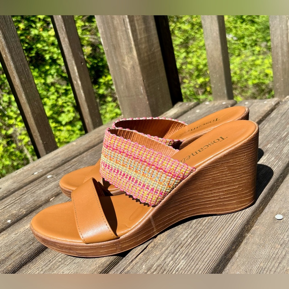 TOSCANELLA Made In Italy Colorful Wedges NEW